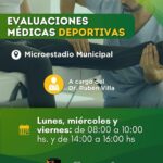 LAS EVALUACIONES MÉDICAS DEPORTIVAS VUELVEN AL MICROESTADIO